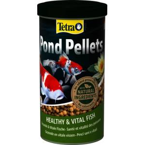 TETRA Pond Pellets - плаваща гранулирана храна за ежедневно хранене на всички езерни риби - 1 литър