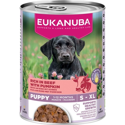 Eukanuba Puppy bohaté na hovädzie s tekvicou 48 x 400 g