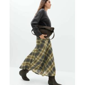 Marks & Spencer Набрана миди пола А-силует с квадратен модел от смес лиоцел Marks & Spencer зелена Marks & Spencer | Zelen | ЖЕНИ | 6 REG