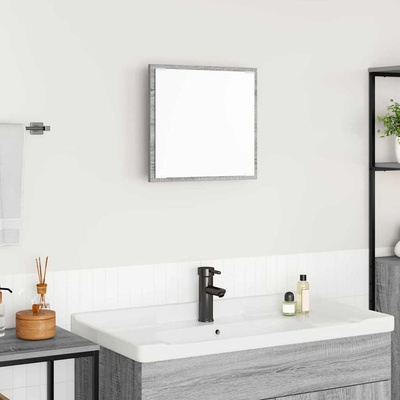 vidaXL LED огледало за баня с огледало Сив Сонома 40 x 37 x 8.5 см (822926)