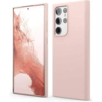 elago Soft Silicone Case - силиконов (TPU) калъф за Samsung Galaxy S22 Ultra (розов)