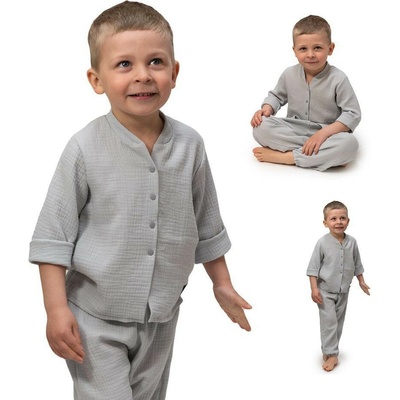 Esito detská mušelínová košeľa Luca Dove Grey