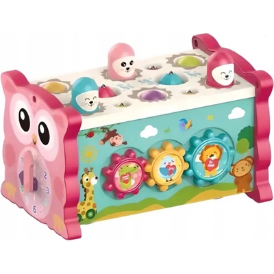 Chipolino Motorická kostka 8v1 Owl Pink