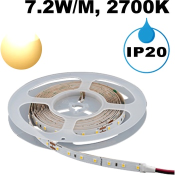 UltraLux ПРОФЕСИОНАЛНА led ЛЕНТА 7.2w/m, 2700k, 24v dc, 70 led/m, smd2835 (pn2870w)