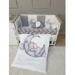 Babyhome Луксозен комплект за бебешко легло 10 части 60/120 см. Цвят слонче