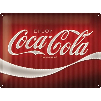 Retro Cedule plech 300x400 Coca - Cola ( Red Lights Logo )