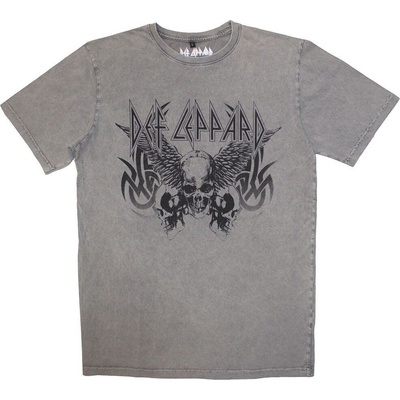 Def Leppard Tribal Skull Stone Wash Grey S Риза (DEFLSTNW46MG01)
