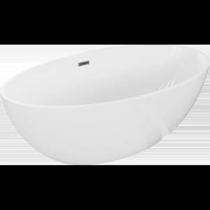 Mexen Nike самостоятелна вана 175 x 100 см, бяла, преливник gun gray четкан - 54071751000-66 (54071751000-66)