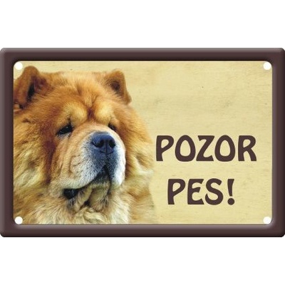 Plechová psí cedule, Čau Čau, Pozor pes