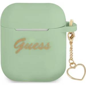 Guess Калъф Guess GUA2LSCHSN за AirPods, зелен, силиконов, Charm Heart Collection (GUA2LSCHSN)