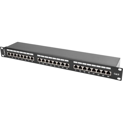 Lanberg Пач панел Lanberg patch panel 24 port 1U CAT. 6 shielded, black (PPS6-1024-B)