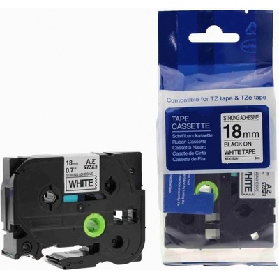 Compatible Съвместима лента с Brother TZ-S241/TZe-S241 18mm x 8m екстра лепило черен печат/бял фон (TZeS241)