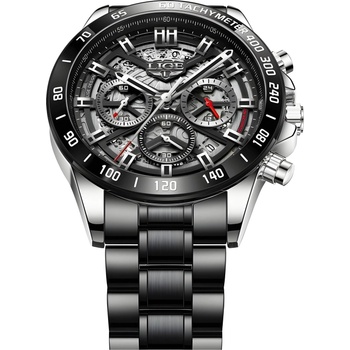 LIGE Часовник lige se-14653 - Черен / Сребърен kp14653 (se-14653)