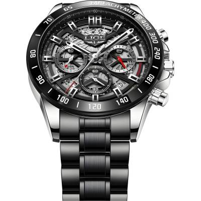 LIGE Часовник lige se-14653 - Черен / Сребърен kp14653 (se-14653)