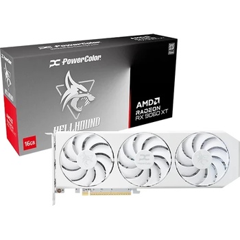Image 1 of PowerColor Radeon RX 9060 XT Hellhound White 16GB GDDR6 128bit (RX9060XT 16G-L/OC/WHITE)