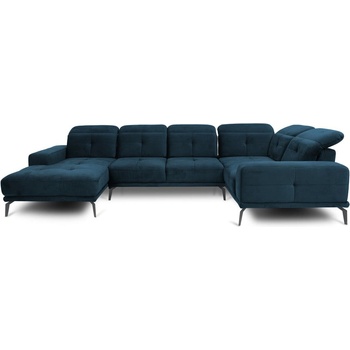 Eltap Тъмносин кадифен ъглов диван (десен ъгъл U форма) Neviro - ELTAP (CO-NEV-RT-40LU)