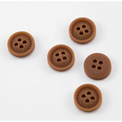 Dierkový košeľový gombík - svetlo hnedý - priemer 1,2 cm