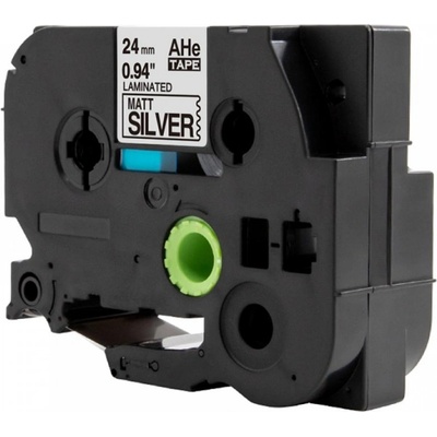Brother HGe-M951, 24mm x 8m, черен печат / сребърен фон, оригинална лента (HGEM951V5)
