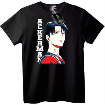 NOONEBRAND Тениска Акерман аниме - 2XL, Black