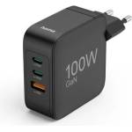 Hama Бързо зарядно Hama 201962, 100W, GaN, 2x USB-C, USB-A, PD 3.0/QC 3.0, черно (HAMA-201962)