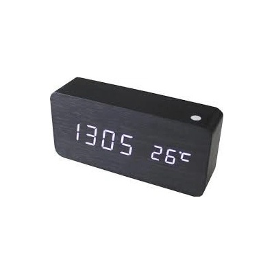 Digitálny LED budík s dátumom a teplomerom GoT6035 White Led, BLACK, 15cm