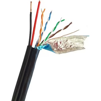 Екском FTP Cat5e 24AWG Cu + 2x0, 50mm CU захранващи проводници (FTP Cat5e Cu + 2x0,50mm CU)