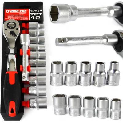 Mar - Pol M58204 Nástrčné klíče 1/4" 12 ks 10-22mm