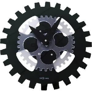 NeXtime Стенен часовник Moving Gears черен (3241ZW)