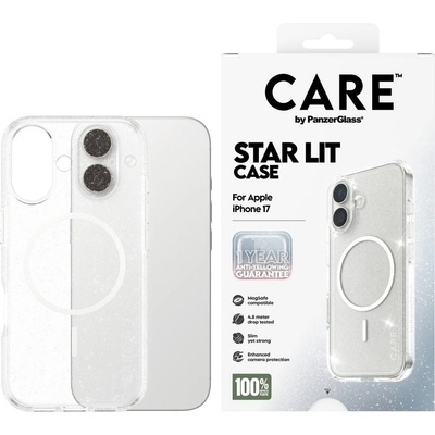 Panzer Калъф CARE - Star Lit, iPhone 17, White MagSafe, прозрачен (5715685026911)