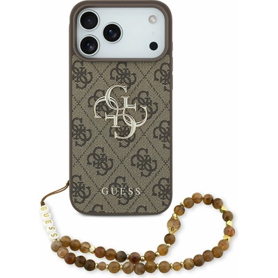 GUESS PU 4G Metal Logo Strap Задний калъф за iPhone 17 Pro Max Brown Guess | Kafyav | ЖЕНИ | UNI