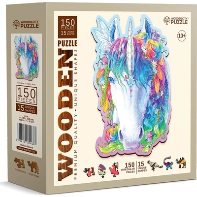Wooden City - Puzzle Stylish Unicorn wooden - 150 piese
