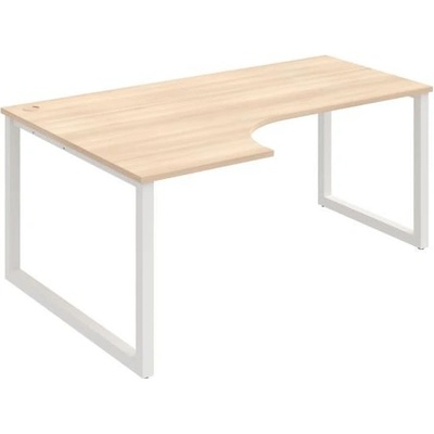 Hobis Pracovný stôl UNI O, ergo, pravý, 180 x 75,5 x 120 cm, agát/biela