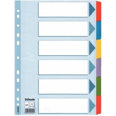 Registrový blok, laminovaný karton, formát A4, 6 oddílů, ESSELTE „Mylar“ 100168