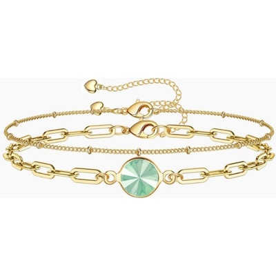 Swarovski e. set zlatých náramkov na nohu/ruku Laguna Light, Mint sel125