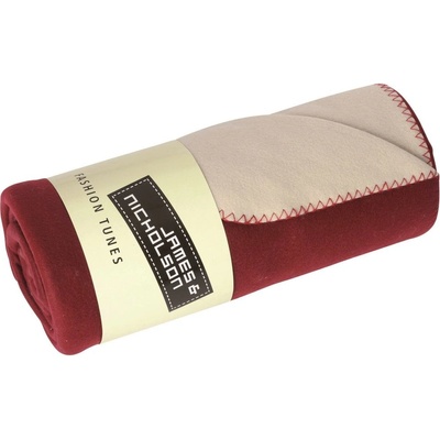 James & Nicholson Fleece deka JN952 Bordeaux smotanová 150x170
