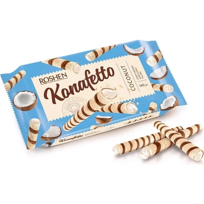 Roshen Konafetto Oplatkové trubíčy s kokosem 140 g