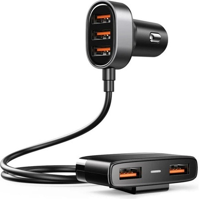 JOYROOM Зарядно за кола Joyroom JR-CL03, 5x USB, 6.2A с удължител, Черен (JR-CL03)