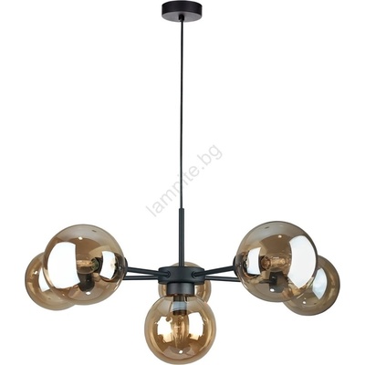 Keter Lighting Пендел KALIOPE II 6xE14/50W/230V черен/опушен бежов (KE0159)