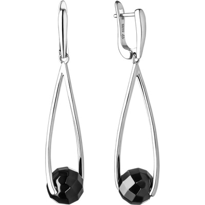 Gaura Pearls stříbrné s onyxem Ilana SK21235EL černá