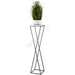 HowHomely Стойка за цветя LOFT 100x24 см черен/бял (DD0426)