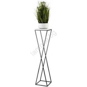 HowHomely Стойка за цветя LOFT 100x24 см черен/бял (DD0426)