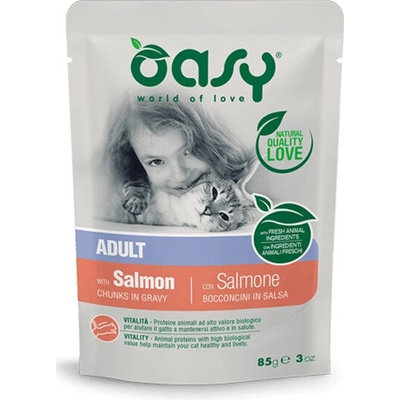 Oasy Cat Chunks in Gravy Adult Losos 85 g