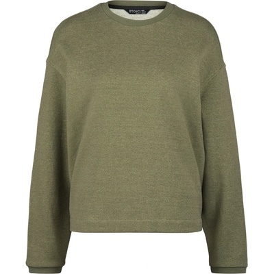 Stoic Дамски пуловер Stoic Women's MMXX. Kumla Loose Fit Crew Neck Jumper - Olive Green / Melange - размер XS (117-3434-0311)