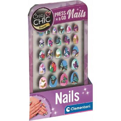 Clementoni Crazy Chic Beauty: Press & Go Nails Butterfly