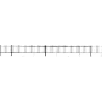 OMAXI Zahradní plot s kopím nahoře ocelový 1506 x 120 cm černý 710495