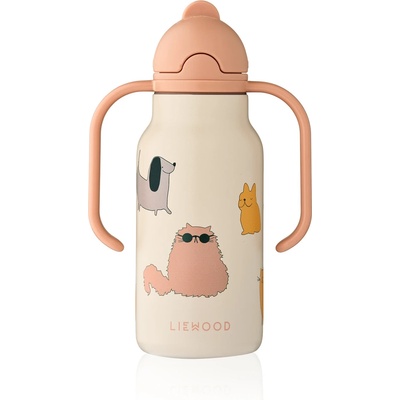 LIEWOOD Детска бутилка за вода Liewood Kid's Kimmie Water Bottle - Cats And Dogs / Sandy - размер 250 ml (533-2567-0211)