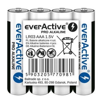 everActive Алкални батерии AAA / LR03 everActive Pro 4 бр (LR03PRO4T)
