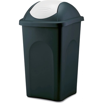 StefanPlast Odpadkový kôš Multipat 60 l, čierny, biele veko