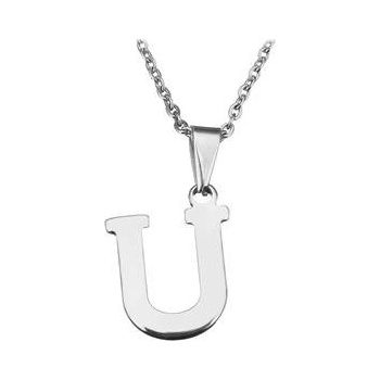 Šperky4U Ocelový řetízek s přívěškem iniciála "U" OPD0090-U