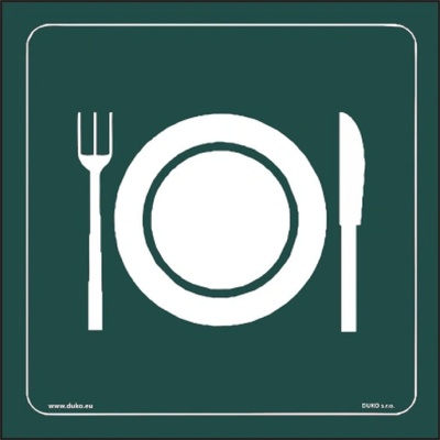 DUKO RESTAURACE symbol zelený Formát: 90 x 90 mm